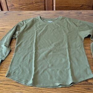 Time and Tru Olive Long Sleeve Tee